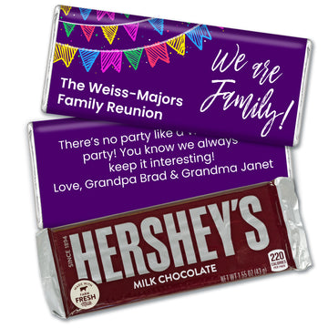 Personalized Family Reunion Banners Hershey's Chocolate Bar & Wrapper