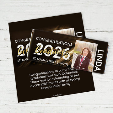 Graduation Personalized Standard Chocolate Bar Wrappers - Graduate (6 Wrappers Per Sheet)