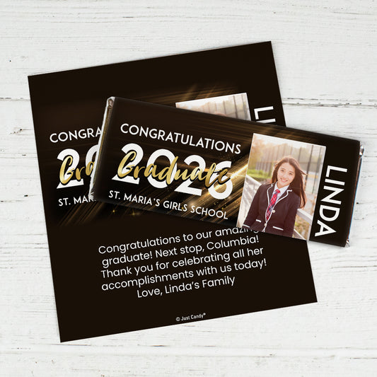Graduaiton Personalized Standard Chocolate Bar Wrappers - Graduate (6 Wrappers Per Sheet)