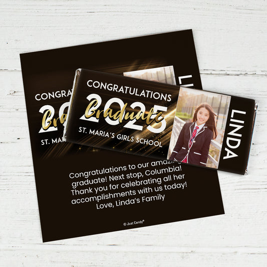 Graduaiton Personalized Standard Chocolate Bar Wrappers - Graduate (6 Wrappers Per Sheet)