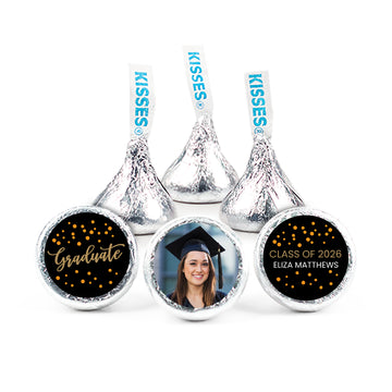 Orange Graduation Personalized Dots Hershey's Kisses - Dots