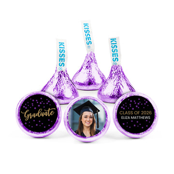 Purple Graduation Personalized Hershey's Kisses - Dots