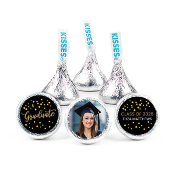 Yellow Graduation Personalized Dots Hershey's Kisses - Dots