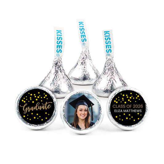 Yellow Graduation Personalized Dots Hershey's Kisses - Dots
