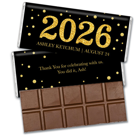 Personalized Graduation Golden Hershey's Chocolate Bar and Wrapper