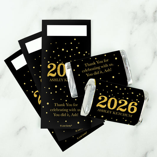 Personalized Graduation Golden Hershey's Miniatures Wrappers Only