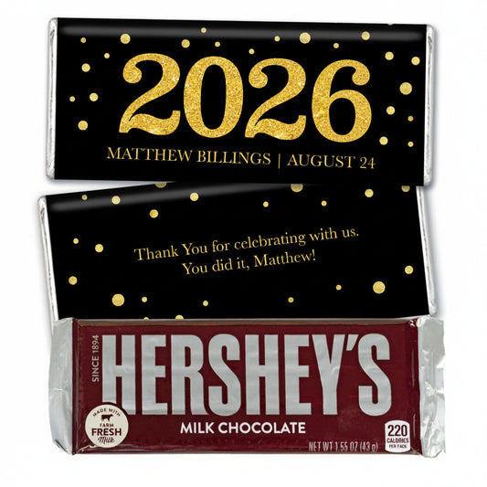 Personalized Graduation Golden Hershey's Chocolate Bar and Wrapper