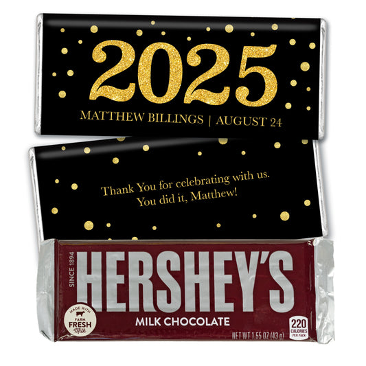 Personalized Graduation Golden Hershey's Chocolate Bar and Wrapper