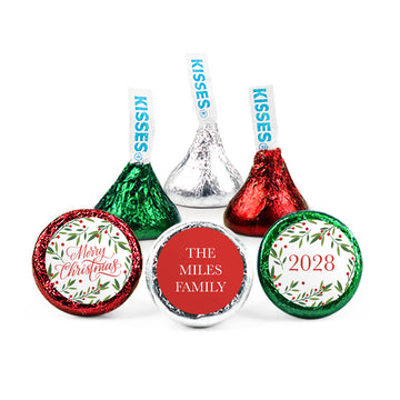 Personalized Christmas Botanical Hershey's Kisses