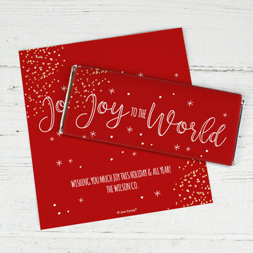 Personalized Christmas Joy To The World Candy Bar Wrappers