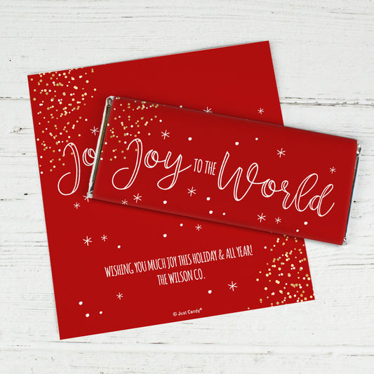 Personalized Christmas Joy To The World Candy Bar Wrappers