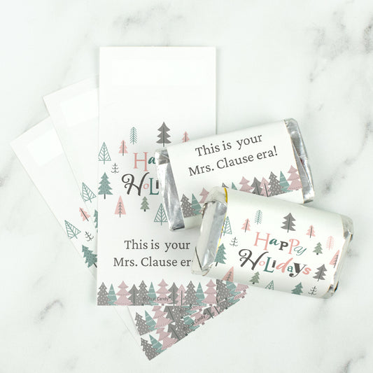 Personalized Christmas Hershey's Miniature Wrappers - Happy Holidays Trees