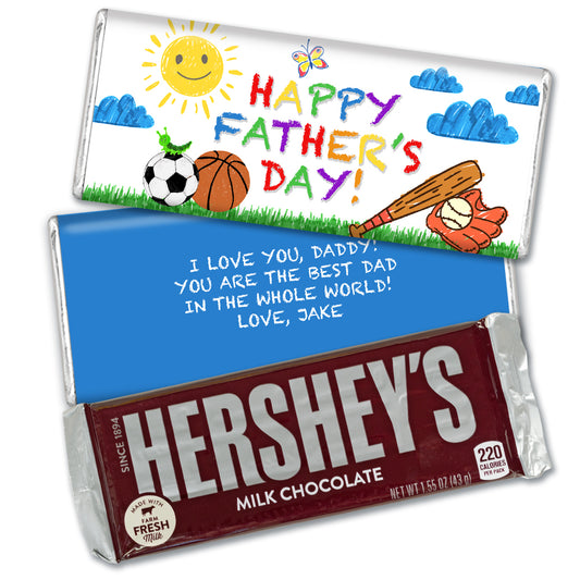 Father's Day Personalized Chocolate Bar & Wrapper - Sports