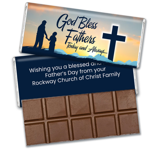 Father's Day Personalized Standard Chocolate Bar & Wrapper - God Bless Fathers