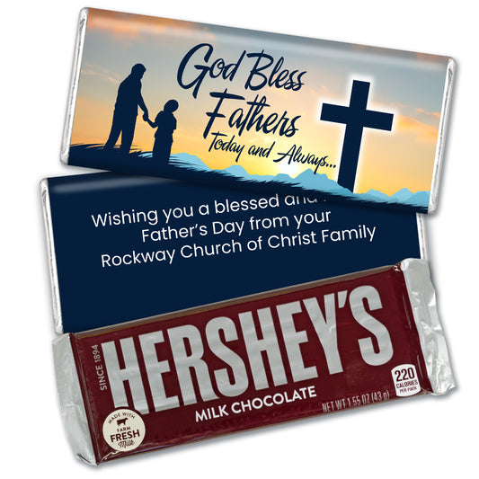 Father's Day Personalized Standard Chocolate Bar & Wrapper - God Bless Fathers