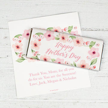 Personalized Mother's Day Floral Chocolate Bar Wrappers