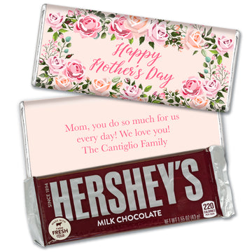 Personalized Mother's Day Pink Floral Hershey's Milk Chocolate Bar