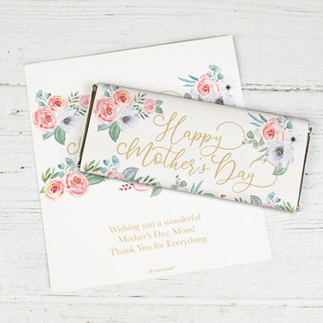 Personalized Mother's Day White Floral Candy Bar Wrappers
