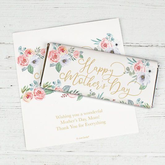 Personalized Mother's Day White Floral Candy Bar Wrappers