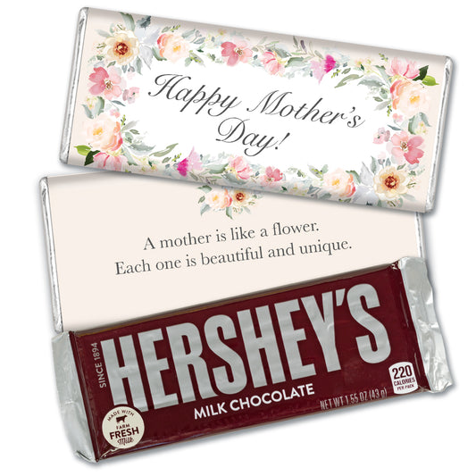 Personalized Mother's Day Flower Chocolate Bar & Wrapper