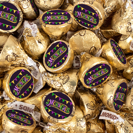 Mardi Gras Stickered Hershey's Kisses