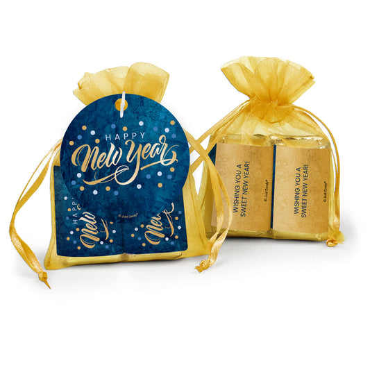 New Year's Eve Personalized Candy Favor Hershey's Miniatures in Organza Bag - Happy New Years