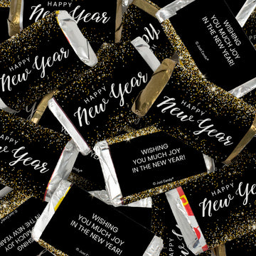 Black & Gold New Year's Eve Assorted Wrapped Hershey's Miniatures