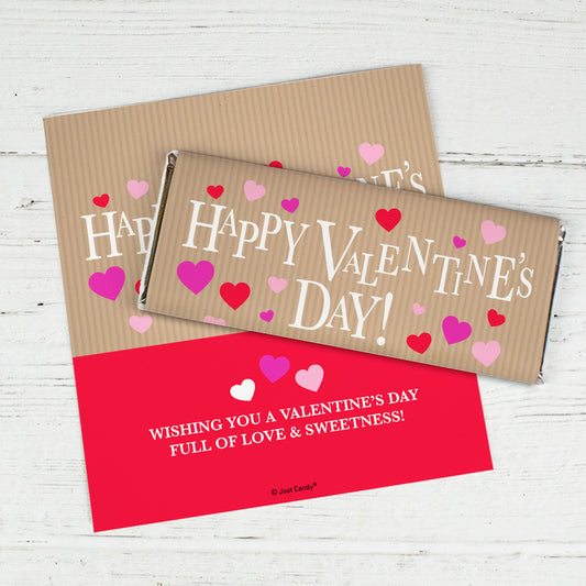 Personalized Valentine's Day Tiny Hearts Chocolate Bar Wrappers Only
