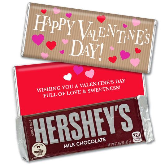 Personalized Valentine's Day Tiny Hearts Hershey's Chocolate Bar and Wrapper