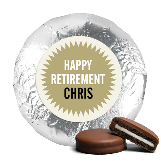 Retirement Personalized Chocolate Covered Oreo Favors - Gold Burst