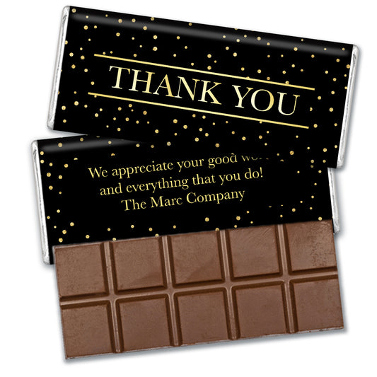 Thank You Personalized Chocolate Bar & Wrapper - Golden Thanks