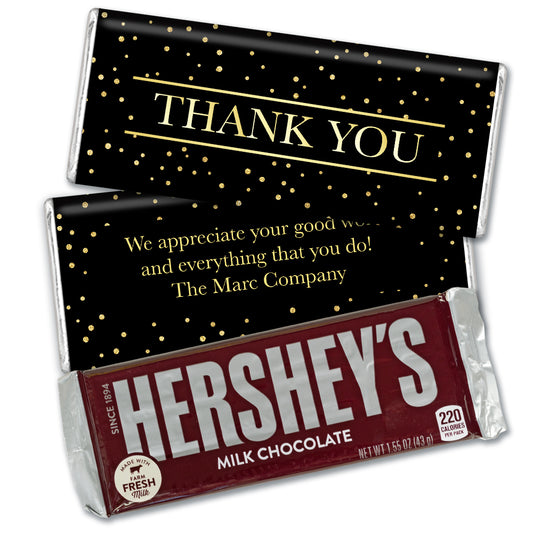 Thank You Personalized Chocolate Bar & Wrapper - Golden Thanks