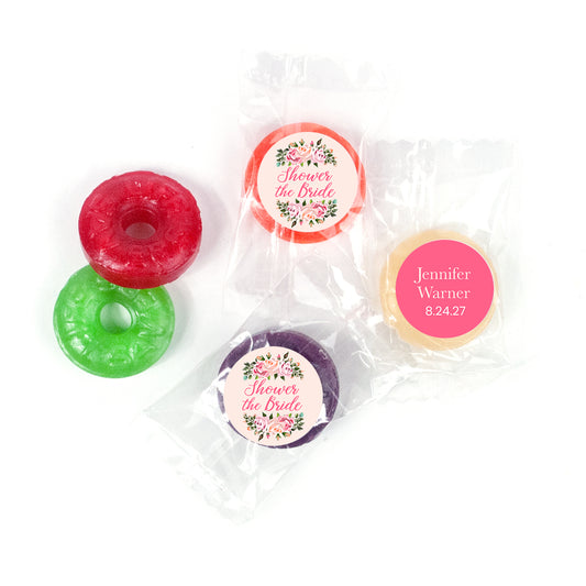Personalized Bridal Shower in Pink LifeSavers 5 Flavor Hard Candy
