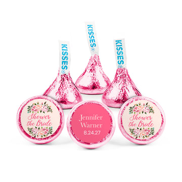 Personalized Bridal Shower Pink Floral Hershey's Kisses