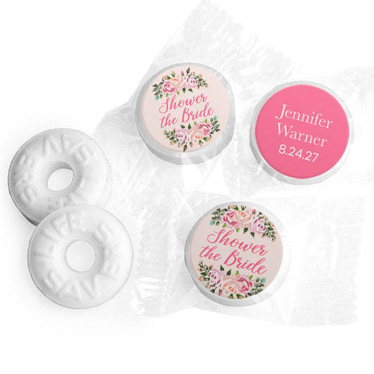 Personalized Bridal Shower in Pink Life Savers Mints