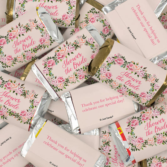 Bridal Shower Pink Floral Wrapped Hershey's Miniatures