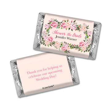 Personalized Bridal Shower Pink Floral Hershey's Miniatures