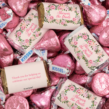 Bridal Shower Pink Floral Hershey's Mix - Kisses and Miniatures