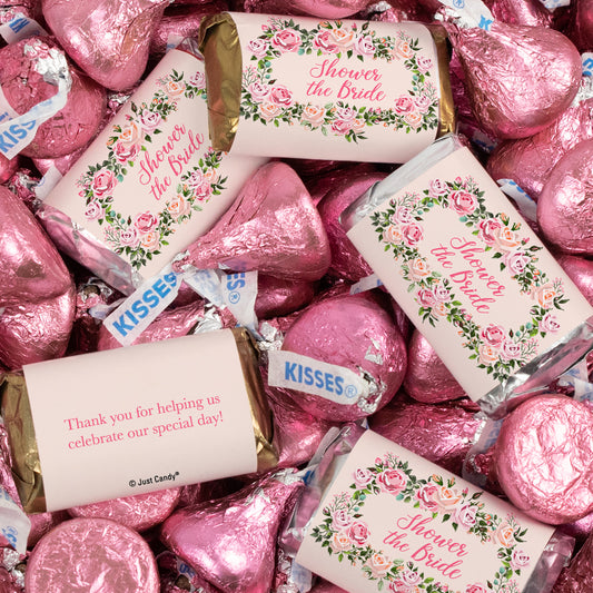 Bridal Shower Pink Floral Hershey's Mix - Kisses and Miniatures