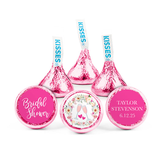 Personalized Bridal Shower Pink Champagne Hershey's Kisses