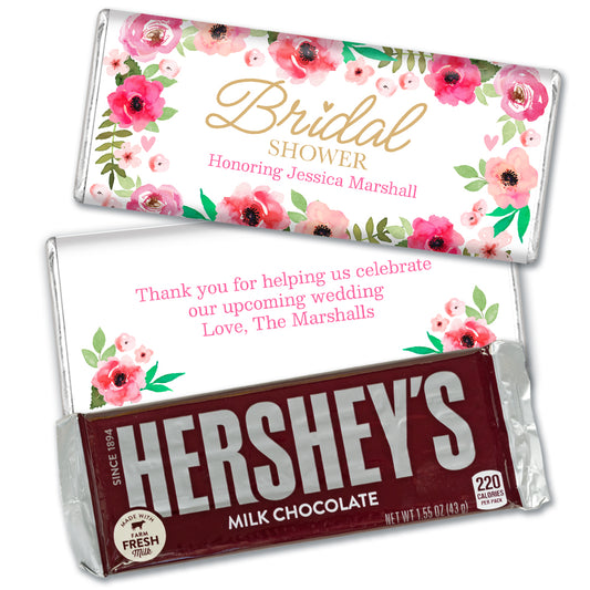 Personalized Bridal Shower Floral Hershey's Milk Chocolate Bar