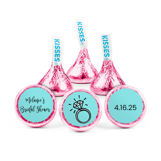 Bridal Shower Favors Personalized Diamond Ring Hershey's Kisses Candy