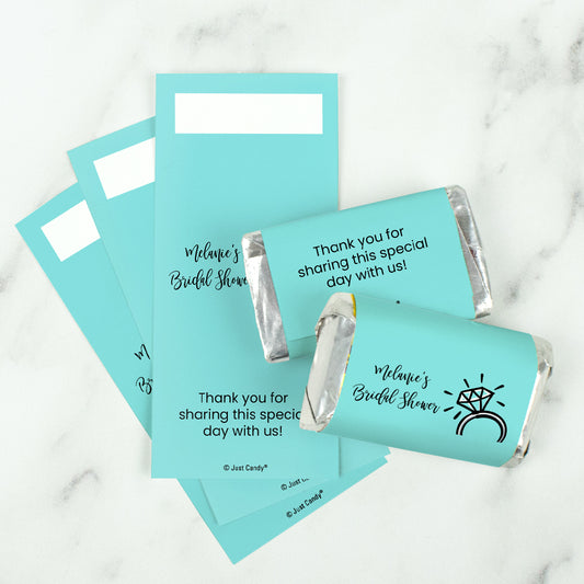 Bridal Shower Favor Personalized Hershey's Miniature Wrappers Diamond - Ring