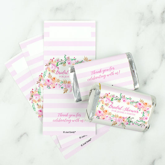 Bridal Shower Favor Personalized Hershey's Miniature Wrappers - Pink Floral