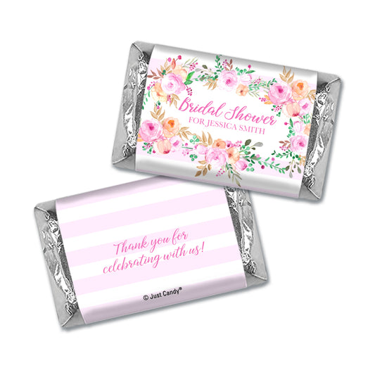 Bridal Shower Favor Personalized Hershey's Miniatures - Pink Floral