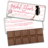 Personalized Floral Stripe Bridal Shower Favor Milk Chocolate Bar & Wrapper