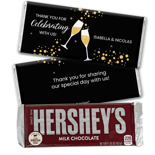 Personalized Wedding Celebrate Champagne Hershey's Milk Chocolate Bar