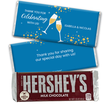 Personalized Wedding Celebrate Champagne Hershey's Milk Chocolate Bar