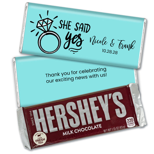 Personalized Engagement Bling Hershey's Chocolate Bar and Wrapper