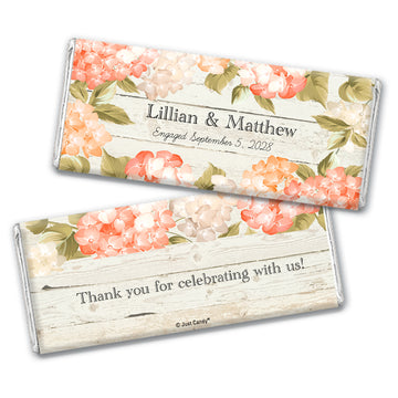 Personalized Engagement Floral Farmhouse Hershey's Chocolate Bar and Wrapper